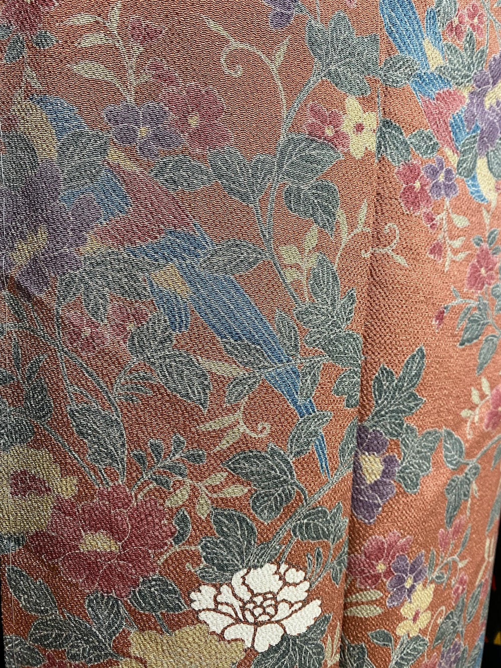「うさこまちゃん、うさぎ小町、着物、着物女子、半幅帯、ハンドメイド、道行コート、甥っ子、パッと着替え、お疲れ様」｜「うさぎ小町のアイテム（着物、ピンク系）」を使った、mainichi_kimonoさん（レディース・152cm）の冬コーディネートの3枚目の写真