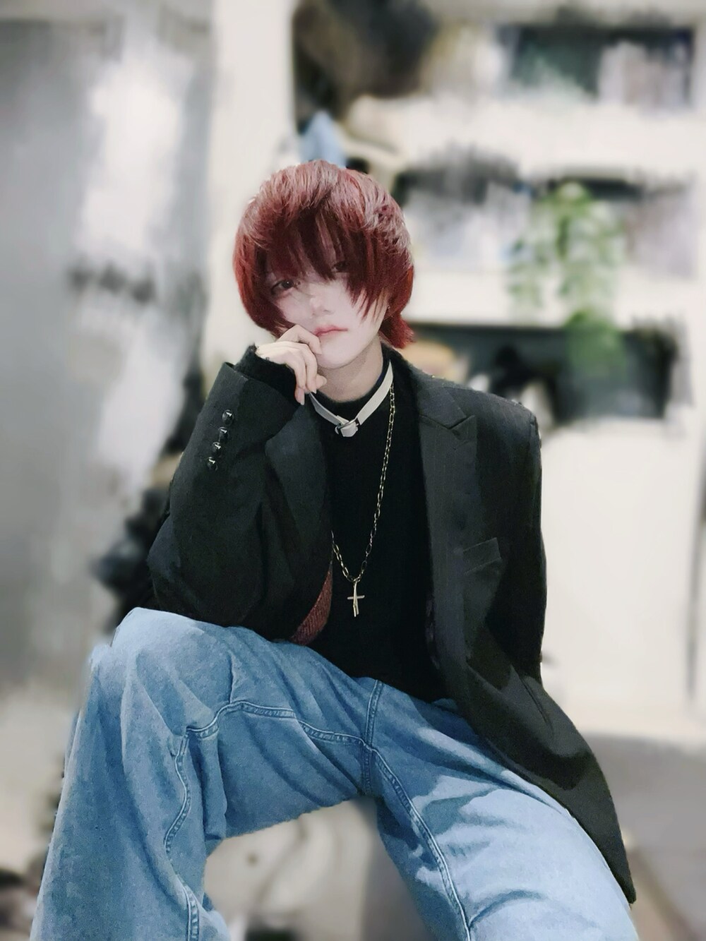 「キレイめカジュアル、デニム、ラフ」｜「GUのアイテム（パンツ、ブルー系）」を使った、x20211112さん（メンズ・154cm）の春コーディネートの3枚目の写真