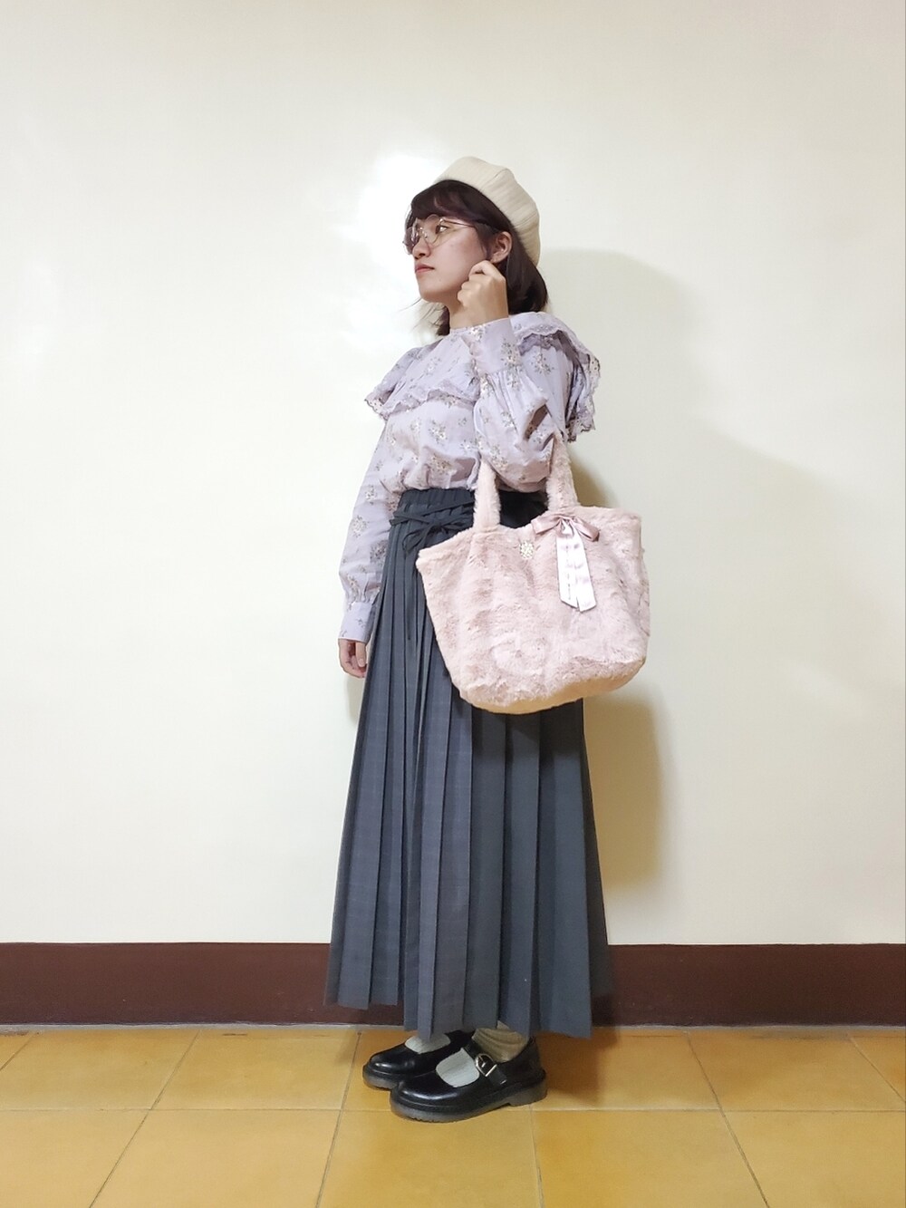 「WEARハロウィン2022、ootd、秋コーデ、冬コーデ、大人カジュアル、大人女子、大人かわいい、低身長」｜「Samansa Mos2の透かし編みセーラー襟カーディガン（カーディガン/ボレロ、ホワイト系）」を使った、呱呱🍯さん（レディース・152cm）の秋コーディネートの2枚目の写真