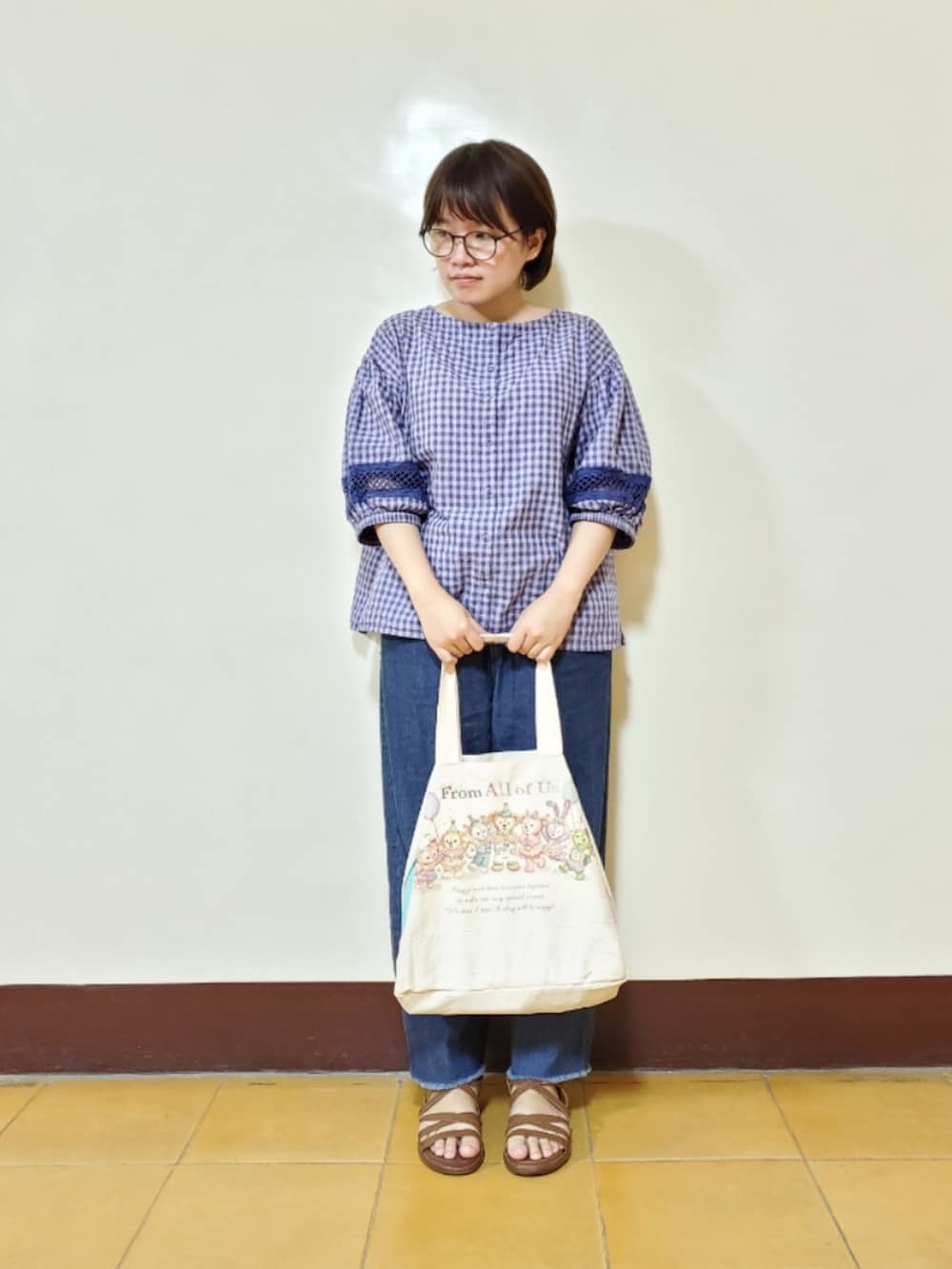 「ootd、休閒、復古、大人カジュアル、大人かわいい、低身長、低身長女子、秋コーデ、秋服」｜「zoeのアイテム（ジャケット/アウター、ベージュ系）」を使った、呱呱🍯さん（レディース・152cm）の秋コーディネートの3枚目の写真