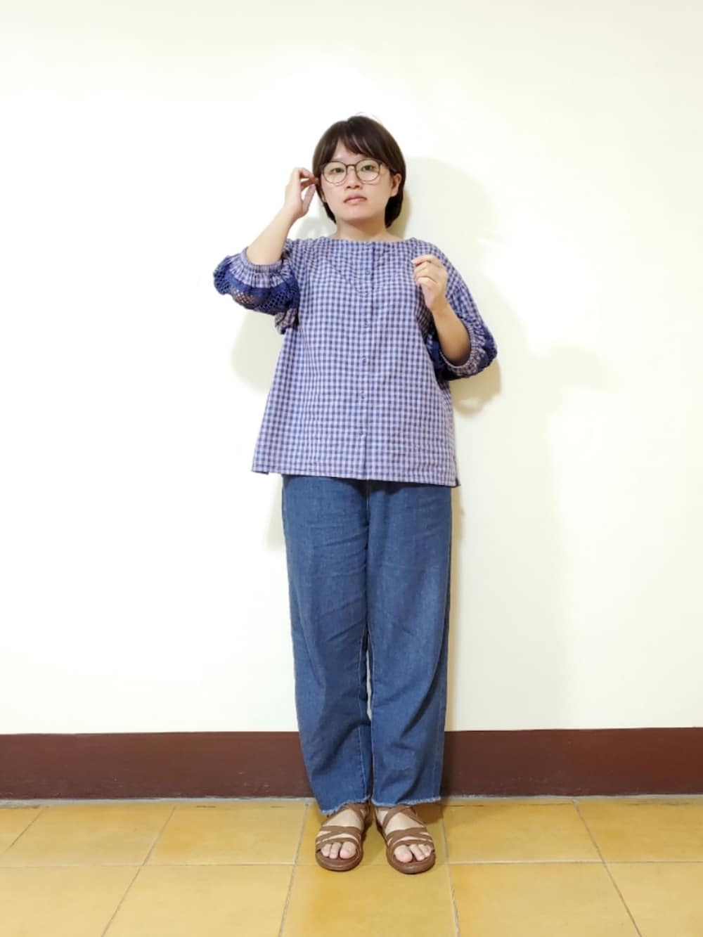 「ootd、休閒、復古、大人カジュアル、大人かわいい、低身長、低身長女子、秋コーデ、秋服」｜「zoeのアイテム（ジャケット/アウター、ベージュ系）」を使った、呱呱🍯さん（レディース・152cm）の秋コーディネートの2枚目の写真