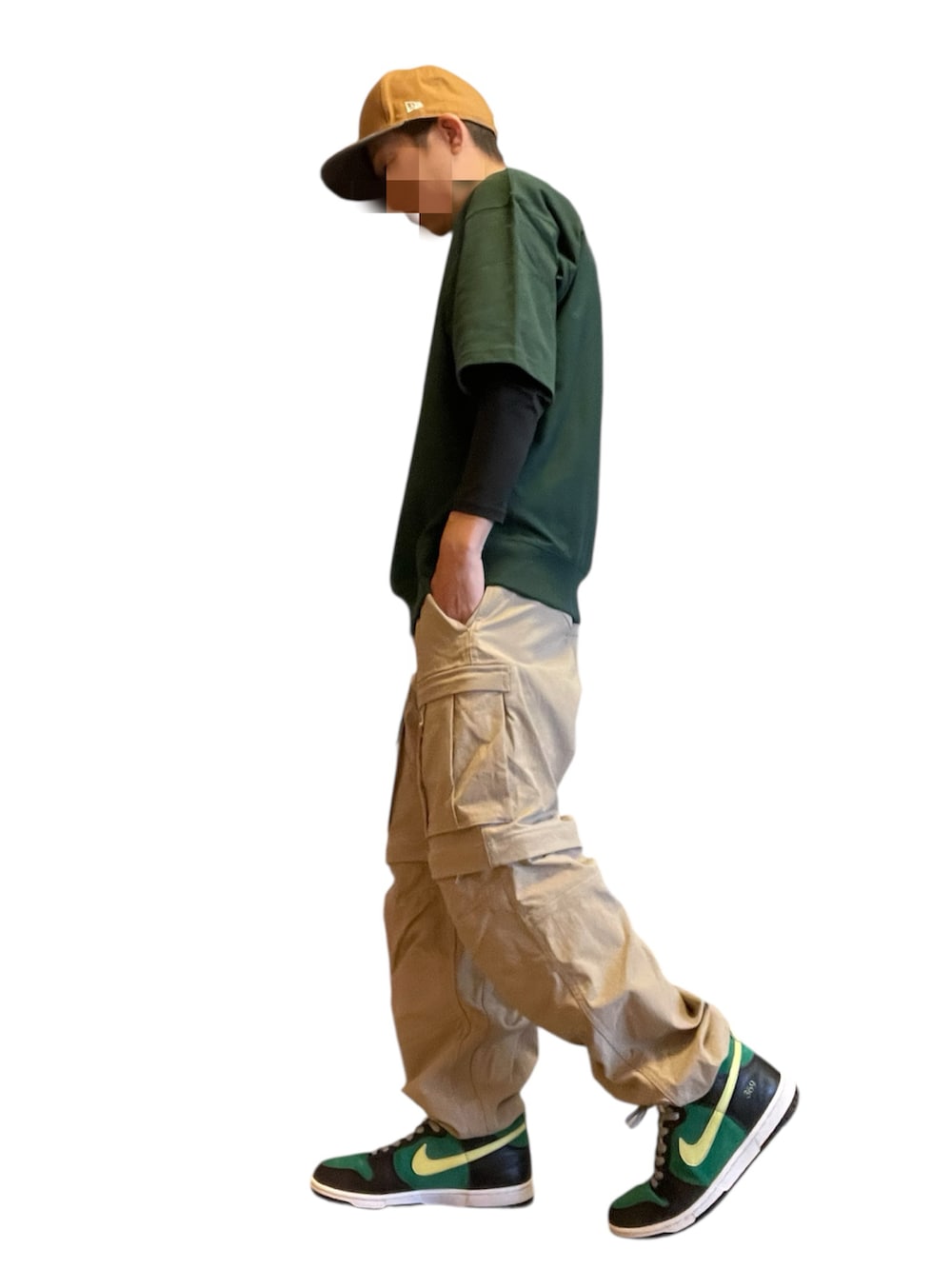「スウェT、NIKE、nike acg、ニューエラ、GU」｜「NEW ERAのアイテム（キャップ、ブラウン系）」を使った、mzkz369さん（メンズ・162cm）の春コーディネートの2枚目の写真