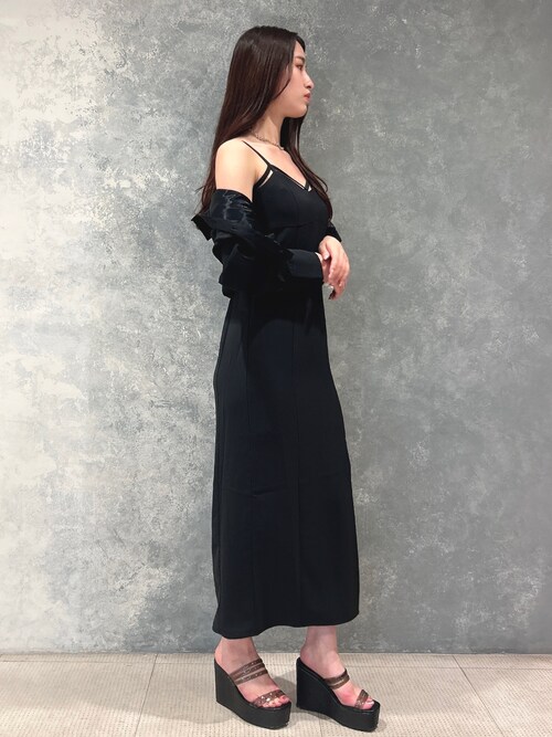 えりのすけ様 総レースケープ風ロングドレス/山崎みどり - カラードレス