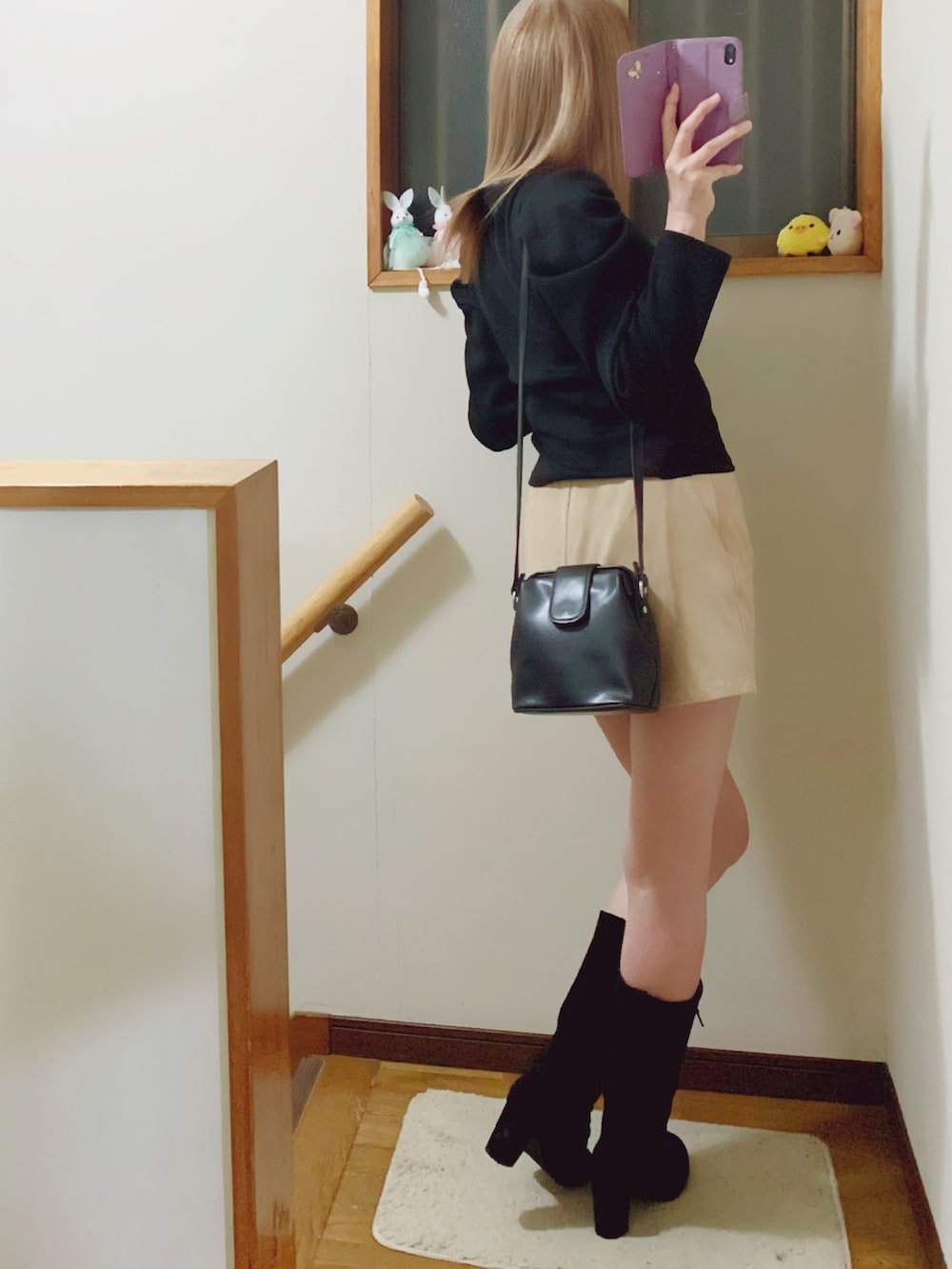 mami太郎さんの「レースアップブーツ👢脱ぐ時、紐を緩めたりがちょっと面倒😕（SHEIN）」を使ったコーディネートの5枚目の写真