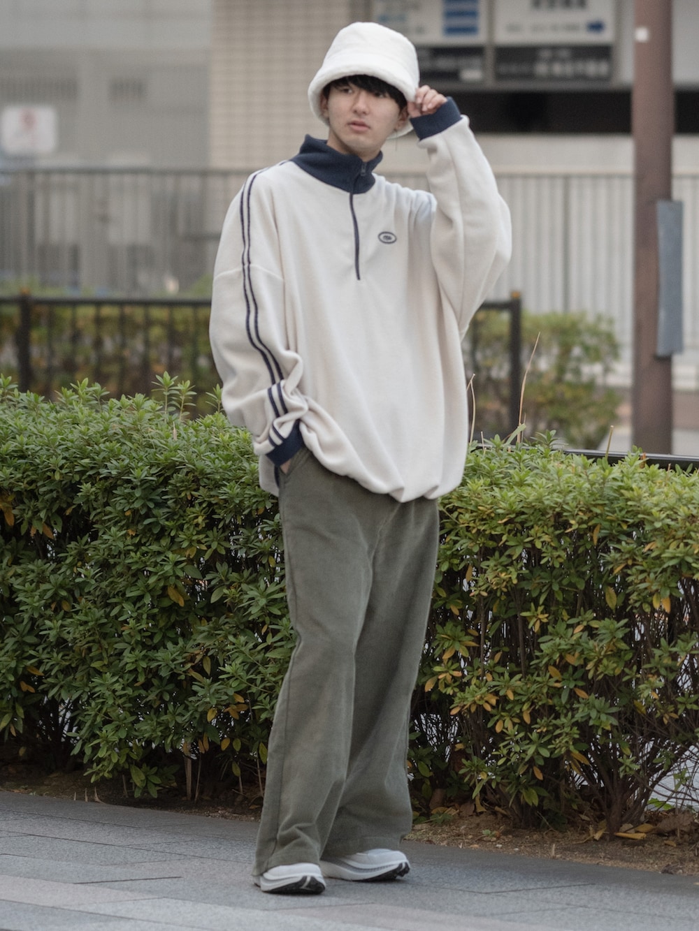Age factory ハーフジップスウェット XL グレー