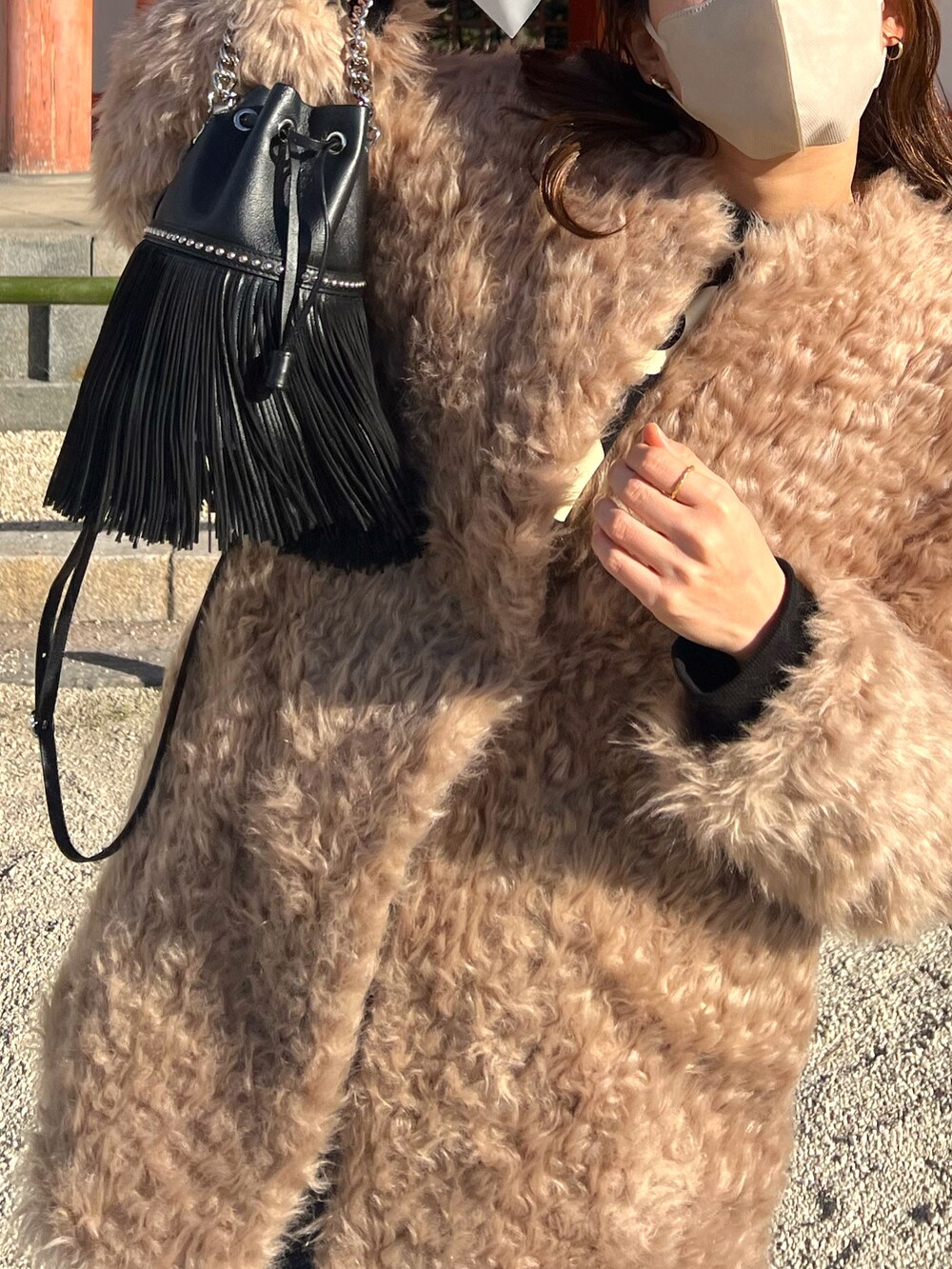 Demi-Luxe BEAMS / クルーネック ファーコートを使った人気