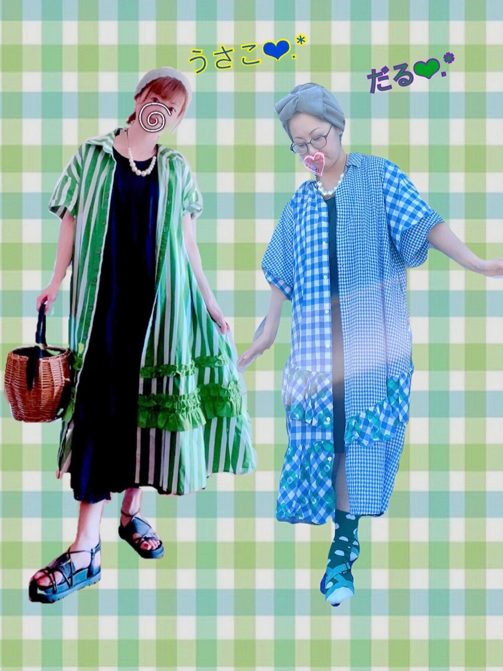 ブルー系のワンピース、ブラック系のワンピース、ブルー系のサンダルを着用したレディースの秋コーディネートの4枚目の写真