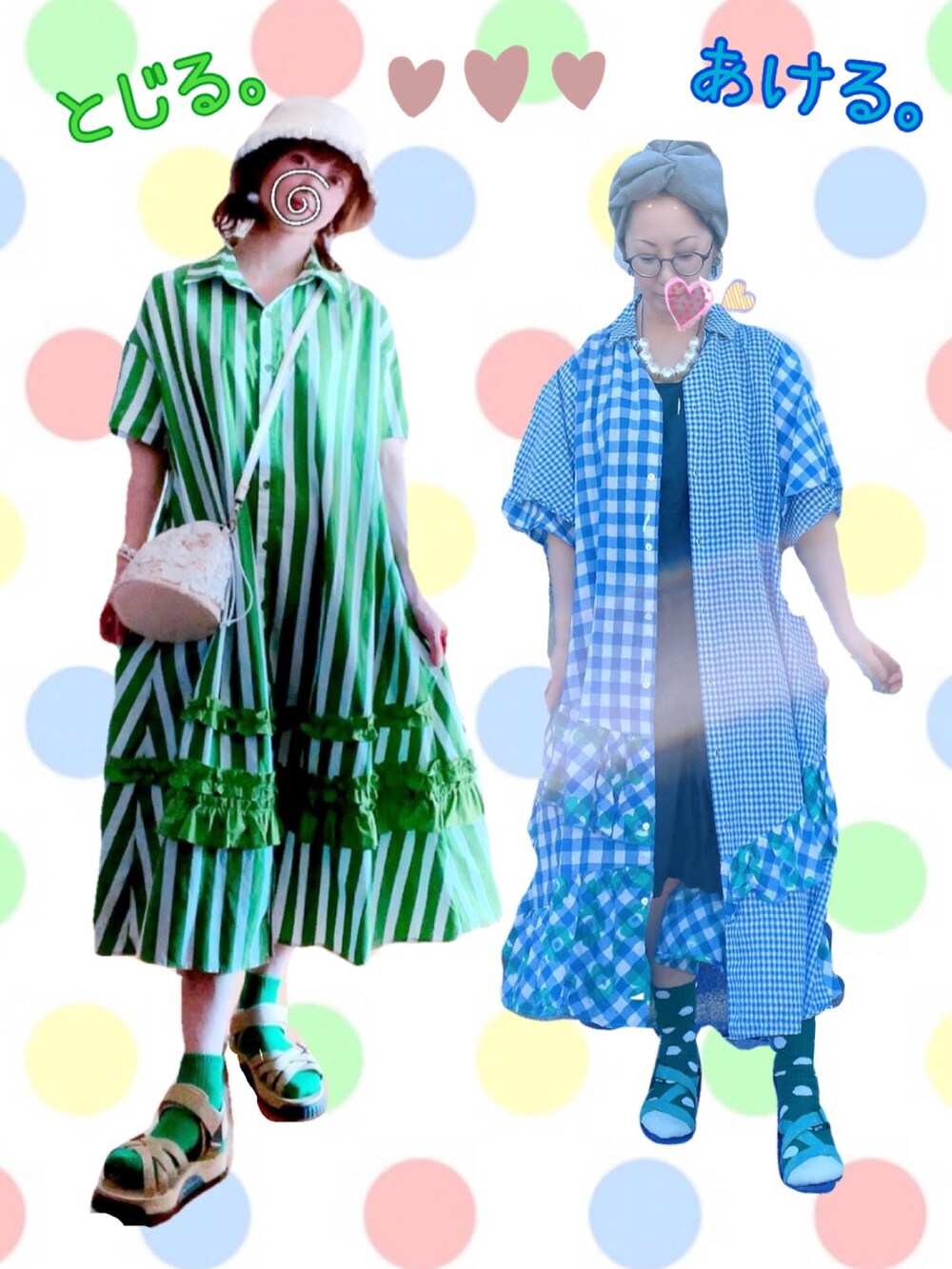 ブルー系のワンピース、ブラック系のワンピース、ブルー系のサンダルを着用したレディースの秋コーディネートの5枚目の写真