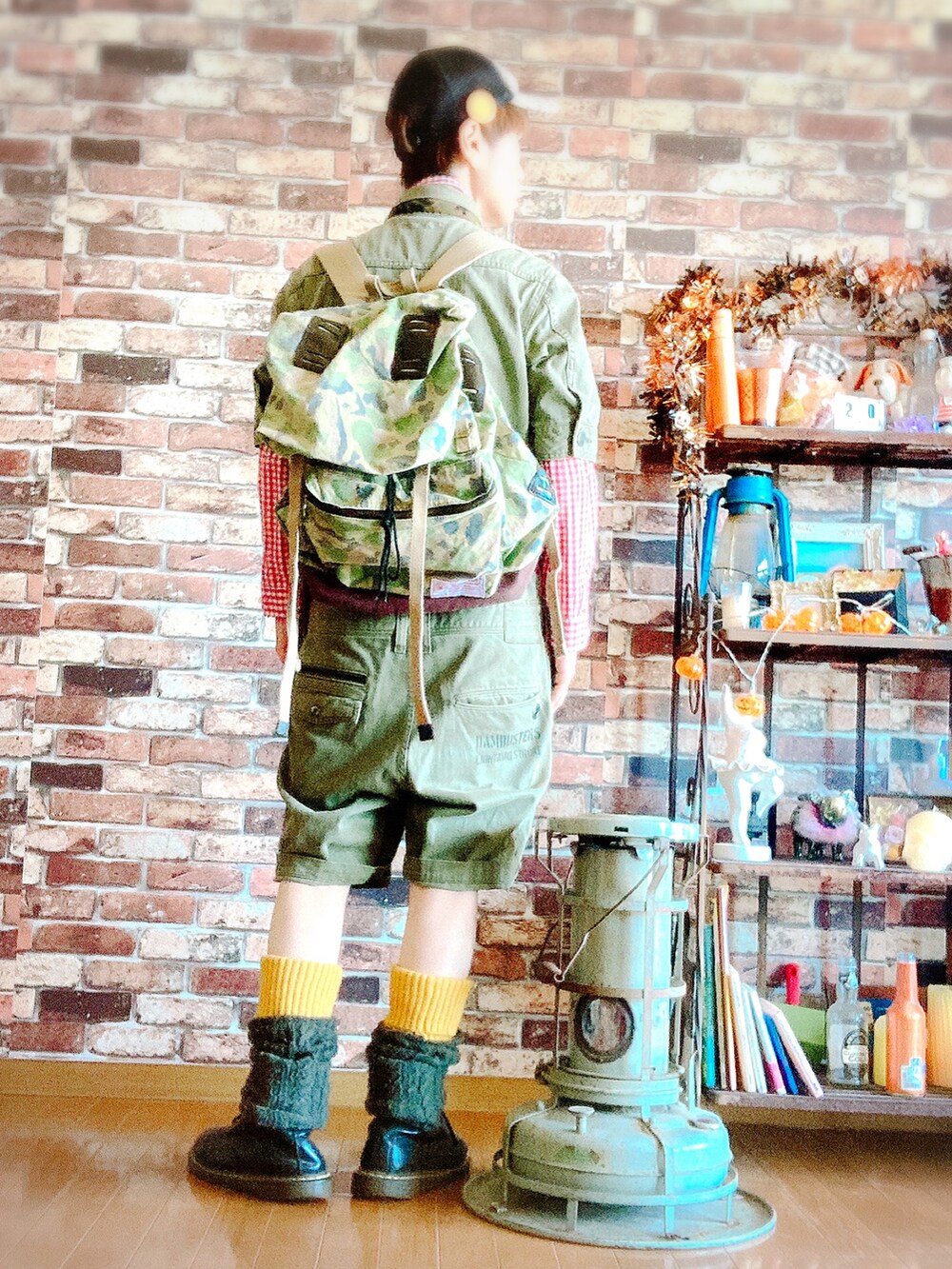 「ネクタイフェス2022、ミリタリー、つなぎ、レッグウォーマー、ロデオクラウンズ、ドクターマーチン、好きな服を着隊、我が道をゆく隊、ジェンダーレス部、WEAR昭和部」｜「セレクトショップのアイテム（ネクタイ、その他）」を使った、ずんちゃ🌞さん（レディース・163cm）の秋コーディネートの3枚目の写真