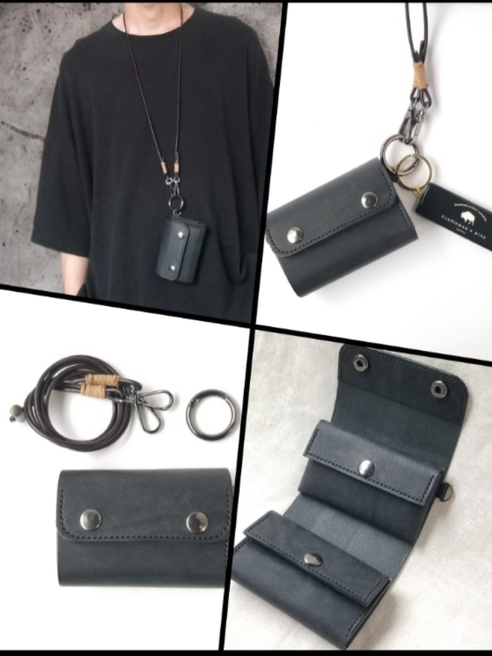 ブラック系のTシャツ/カットソー、グレー系のタンクトップ、ブラウン系の財布を着用したメンズの夏コーディネートの2枚目の写真