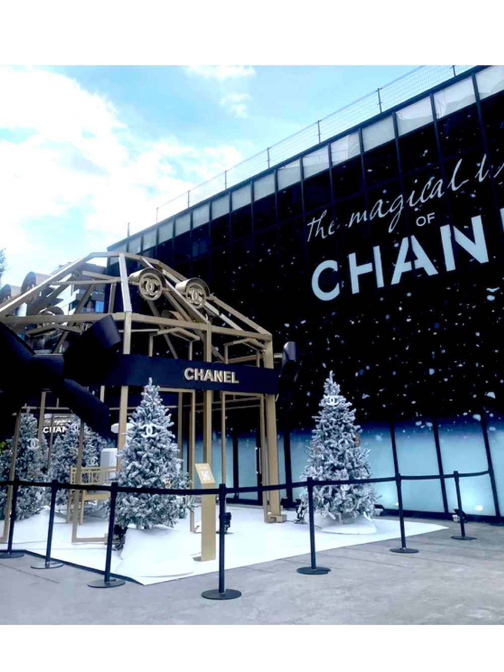 ホワイト系のその他アウター、グレー系のスカート、ホワイト系のニットキャップ/ビーニーを着用したレディースの冬コーディネートの5枚目の写真