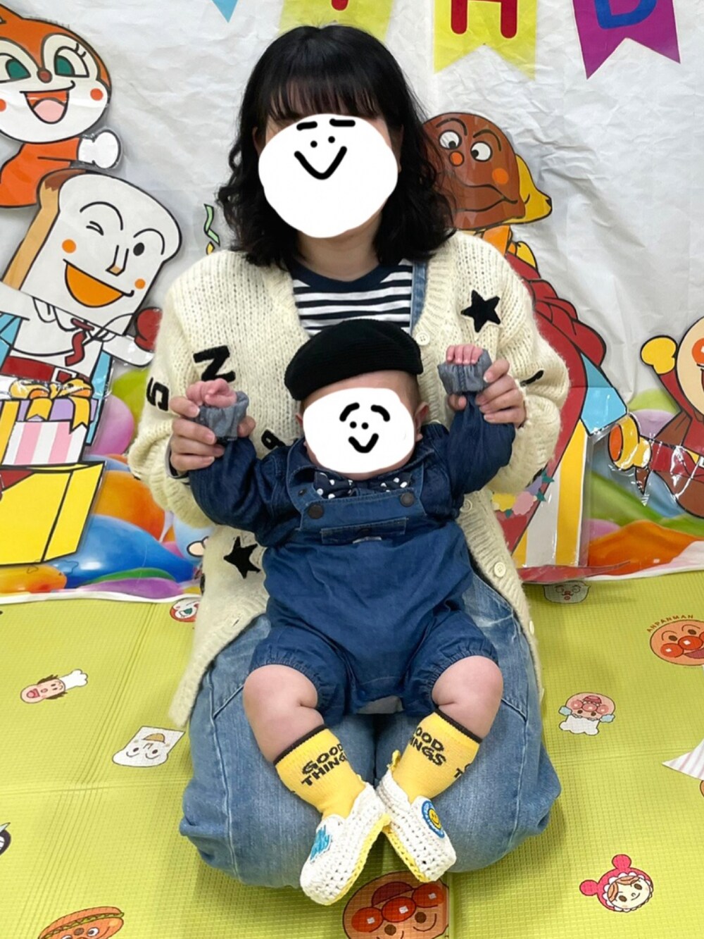 「comame garconのアイテム（その他ベビーウェア、ブラック系）」を使った、ならちゃんさん（レディース・155cm）の春コーディネートの2枚目の写真
