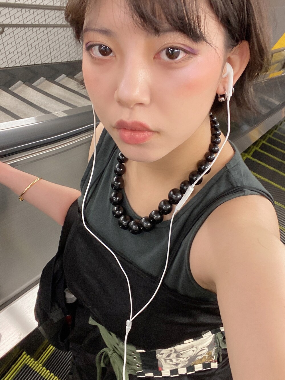 「夏コーデ、シンプル、和洋折衷、和洋折衷コーデヰネヱト、オトナ女子、低身長コーデ、楽ちんコーデ」｜「MOUSSYのアイテム（ワンピース/ドレス、ブラック系）」を使った、綺蝶レナ(Lena Kicho)さん（レディース・147cm）の夏コーディネートの2枚目の写真