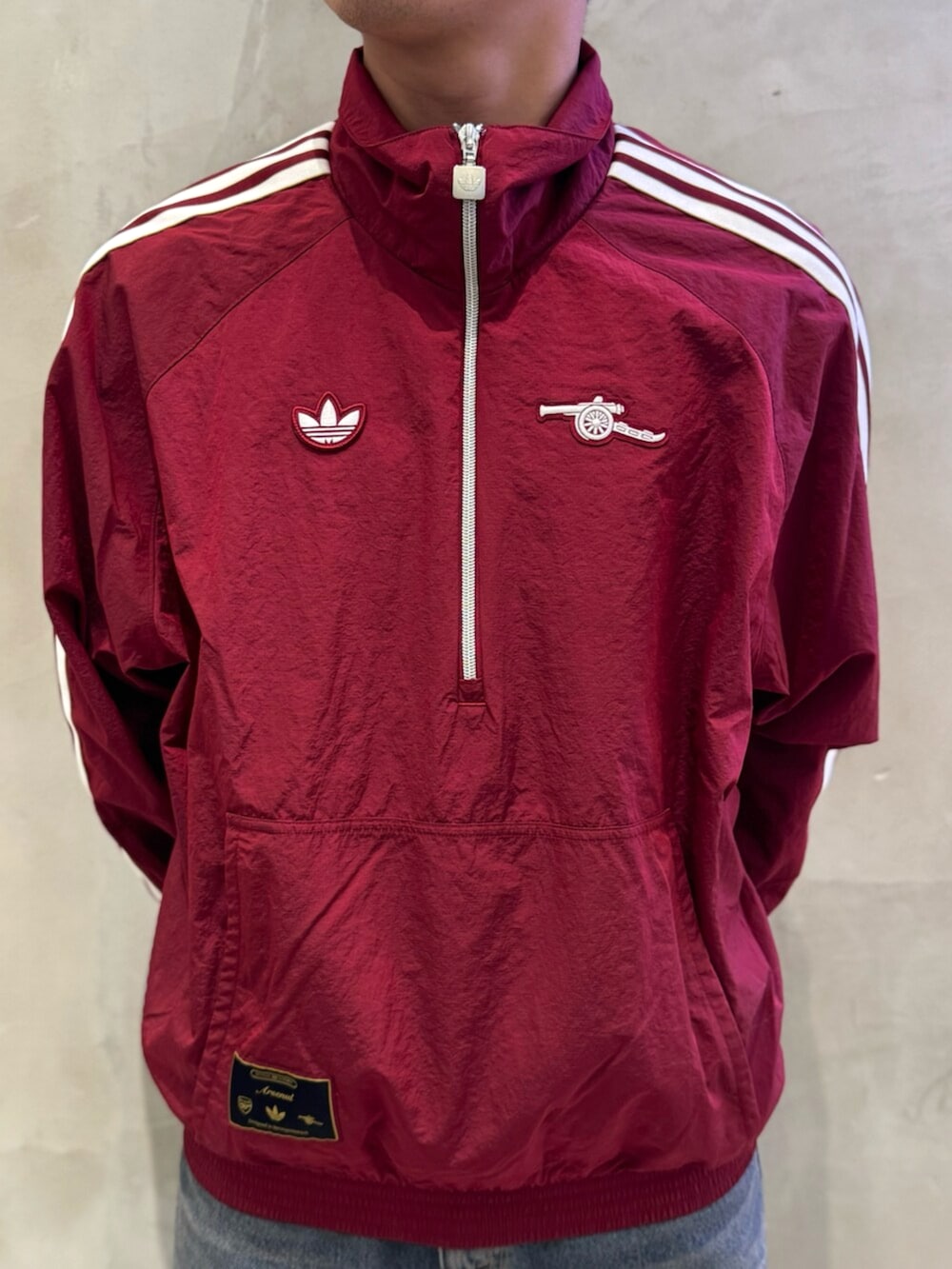 開志国際RED TIGERS 赤 ハーフジップジャケット【Sora】 アーセナル テラスアイコン ハーフジップ ジャケット、プレデター