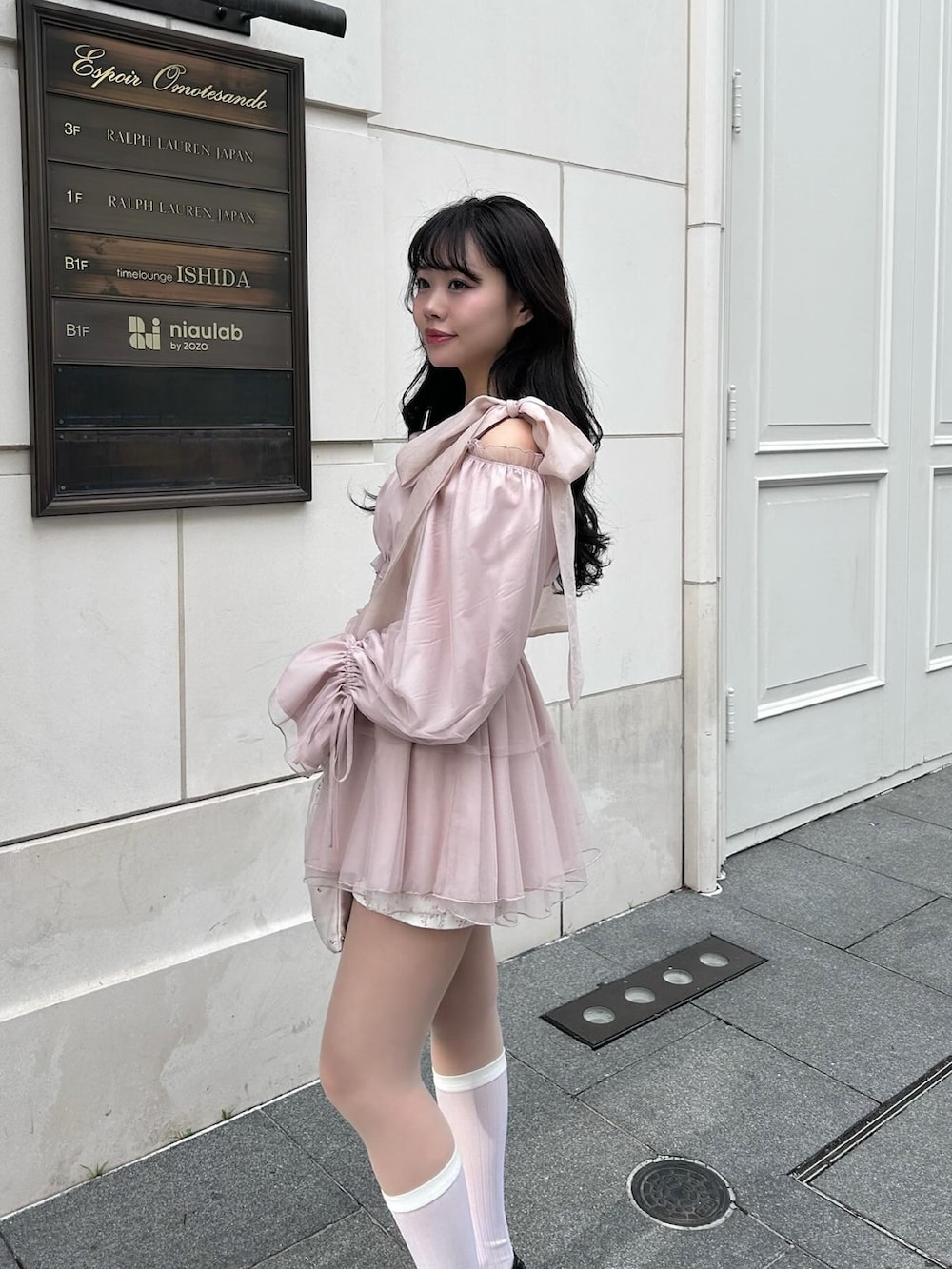 「ナイスクラップ、ブラウス、ピンクコーデ、春コーデ」｜「one after another NICE CLAUPのアイテム（シャツ/ブラウス、ピンク系）」を使った、けるさん（レディース・159cm）の春コーディネートの5枚目の写真