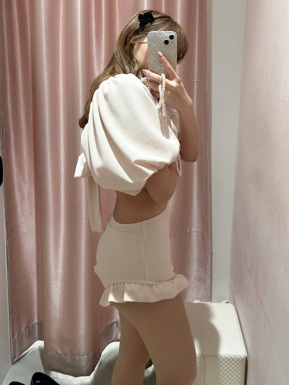 「seemi.byNICE CLAUP、ナイスクラップ、水着、swimwear、夏コーデ、夏、水着コーデ」｜「Seemi. byNICECLAUPの【Seemi 】スクエアネックswimwear /レディース水着（水着、ホワイト系）」を使った、けるさん（レディース・159cm）の春コーディネートの3枚目の写真