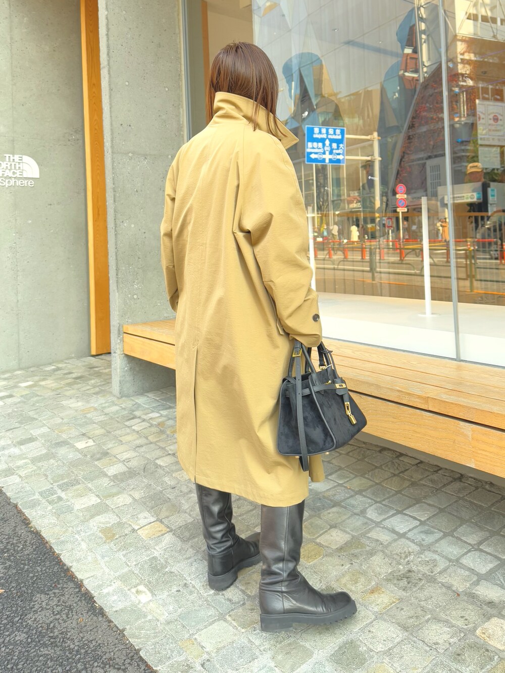 「バルマカーンコート、バルマカーン、トレンチコート、トレンチ、春コーデ、春、春夏コーデ、春アウター、春色、春服」｜「NOLLEY’SのNMPバルマカーンコート（ダッフルコート、ベージュ系）」を使った、ISHIDAさん（レディース・158cm）の冬コーディネートの8枚目の写真