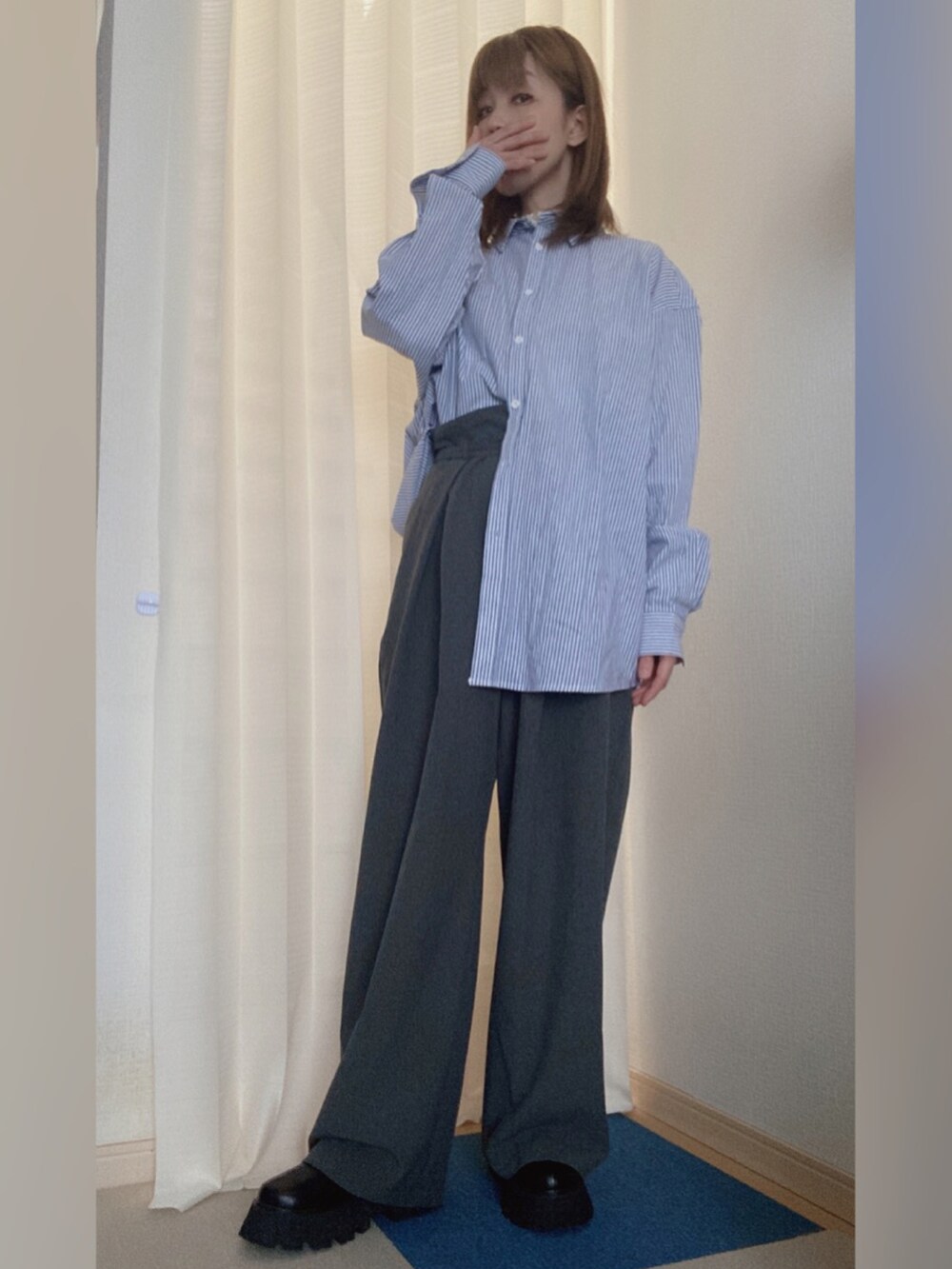 「春服コーデ、JEANASiS、ラクチンコーデ、おしゃれさんと繋がりたい」｜「CIAOPANIC TYPYのアイテム（ダウンジャケット/コート、ベージュ系）」を使った、amu1002さん（レディース・159cm）の冬コーディネートの3枚目の写真
