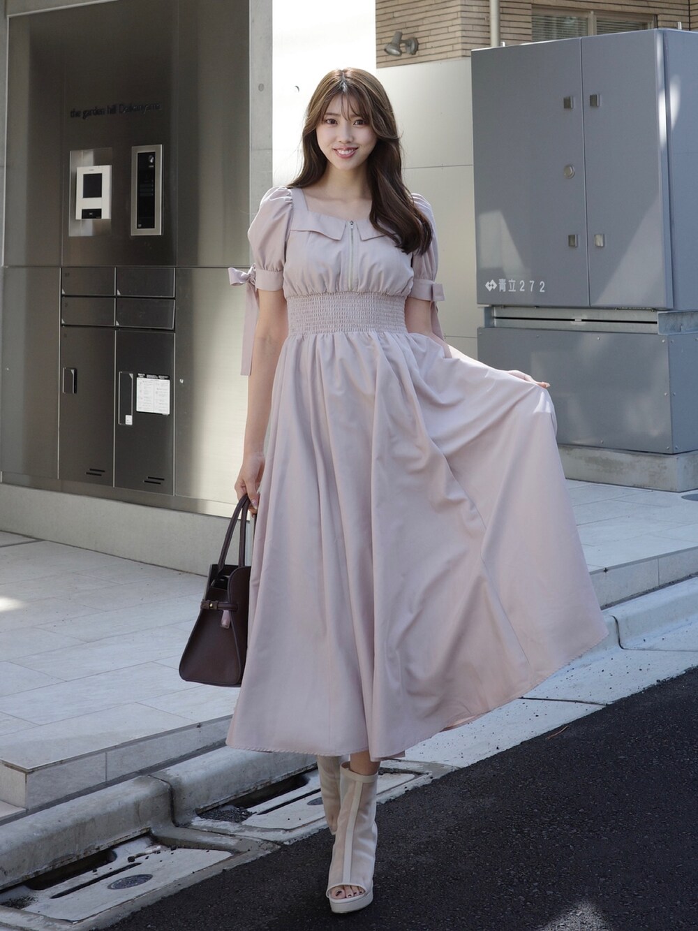 ひとめ惚れワンピ】リボンスリーブフレアワンピース 春服を使った人気