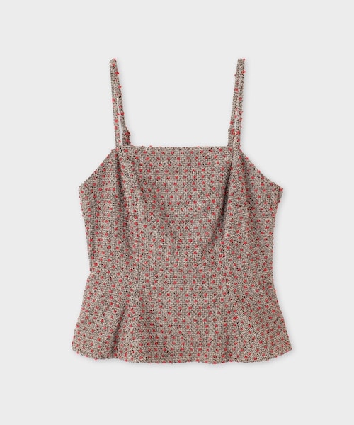 ROPE'（ロペ）の「【Masaco Teranishi（マサコテラニシ）】PAWPAW TWEED CAMISOLE｜キャミソール（キャミソール・レディース・ダークブラウン・F）」の4枚目の写真