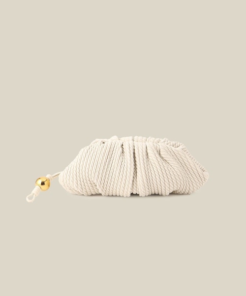 ROPE'（ロペ）の「ラムレザーロープ柄クラッチバッグ/ミニ（クラッチバッグ・レディース・ブラック/オフホワイト・F）」の2枚目の写真