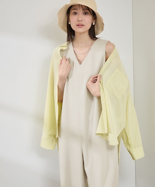 ROPE' PICNIC(ロペピクニック)の「【吸水速乾・防シワ】エフォートレスリラックスオールインワン(つなぎ/オールインワン・レディース・チャコール/ライトグレー/ベージュ・36/38)」の22枚目の写真