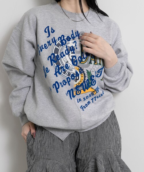 THE GOODLAND MARKET（ザグッドランドマーケット）の「77circa　make original frocky print reversible top（スウェット・レディース・gray1/gray2/gray3/gray4/gray5/gray6/navy1/navy2/navy3/navy4/navy5/navy6・one）」の7枚目の写真