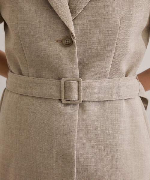 ROPE'（ロペ）の「リネンライク ベルテッドジャケット/セットアップ対応（テーラードジャケット・レディース・ブラック/ベージュ・36/38）」の17枚目の写真