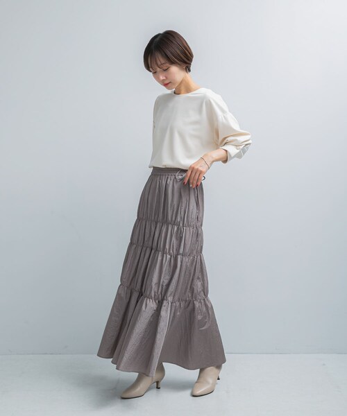 URBAN RESEARCH ROSSO（アーバンリサーチロッソ）の「ブライトシャーリングスカート（スカート・レディース・GRAY/BLACK・Free）」の19枚目の写真