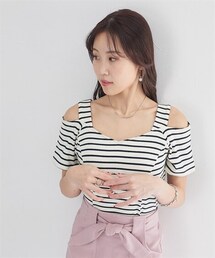 nissen | 【大きい胸専用】オフショルボーダーカットソー(キャミソール)