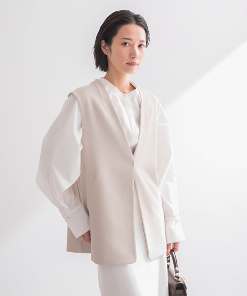 URBAN RESEARCH ROSSO（アーバンリサーチロッソ）の「ストレッチツイルジレ（ベスト・レディース・L.BEIGE/BLACK・Free）」の18枚目の写真