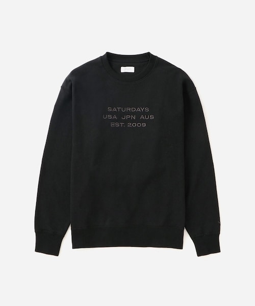 Saturdays NYC(サタデーズ ニューヨークシティ )の「Bowery Dobby Weave International Sweatshirt(スウェット・レディース・ブラック/オリーブ・L/M/S/XL/XS/XXL)」の1枚目の写真