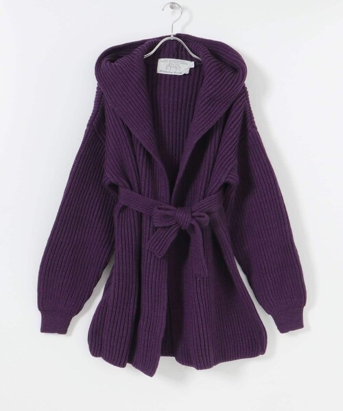 URBAN RESEARCH（アーバンリサーチ）の「『別注』OLDDERBY KNITWEAR×UR　Open Front Hoodie（カーディガン/ボレロ・レディース・MUSGO/PURPURA/NIEBLA・FREE）」の3枚目の写真