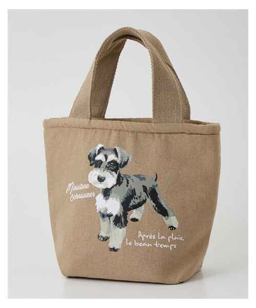 nissen（ニッセン）の「外側ポケット付アニマル柄保冷ミニトートバッグ（トートバッグ・メンズ・ライトベージュ(ミヌエット)/ネイビー(ペルシャ)/グレー(ハチワレ)/カーキ(しばいぬ)/ベージュ(シュナウザー)/アイボリー(といぷー)/ベージュ(ぱんだ)/ネイビー(しまえなが)・Y）」の4枚目の写真