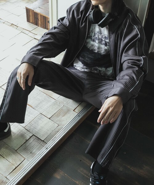 SENSE OF PLACE by URBAN RESEARCH（センスオブプレイスバイアーバンリサーチ）の「サイドラインピンストライプスラックス（その他パンツ・メンズ・CHARCOAL/KHAKI/ORANGE・M/L）」の5枚目の写真