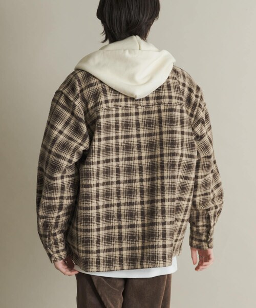 SENSE OF PLACE by URBAN RESEARCH(センスオブプレイスバイアーバンリサーチ)の「ヘビーネルチェックシャツジャケット(テーラードジャケット・メンズ・NVY×ORG/BRN×BEG・M/L)」の22枚目の写真