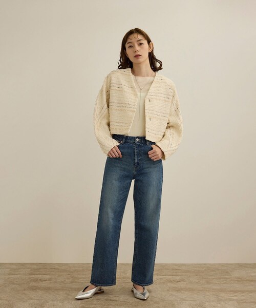 ROPE'(ロペ)の「【COFIL(コフィル)】シアーボートネックカットソー(カーディガン/ボレロ・レディース・ホワイト・F)」の14枚目の写真