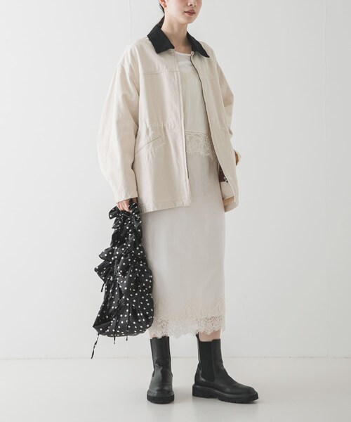 URBAN RESEARCH（アーバンリサーチ）の「ドロストカバーオール（カバーオール・レディース・NATURAL/PINK/NAVY・Free）」の13枚目の写真