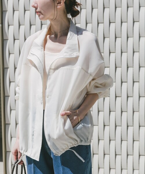 ITEMS URBANRESEARCH(アイテムズ アーバンリサーチ)の「シアースタンドブルゾン(ブルゾン・レディース・MILK/BLU/GRY・Free)」の5枚目の写真