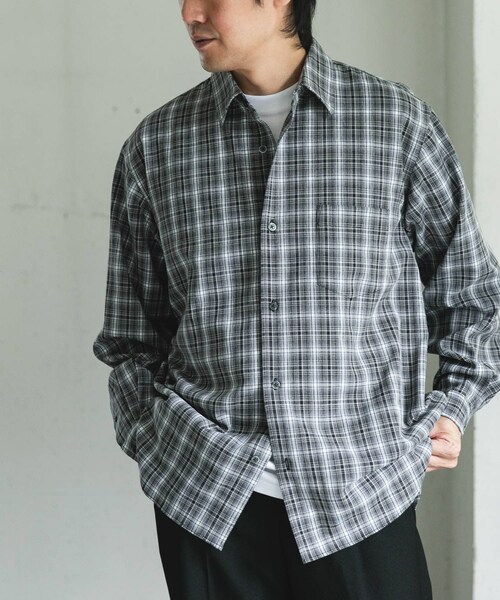 URBAN RESEARCH DOORS（アーバンリサーチドアーズ）の「オンブレチェックレギュラーカラーシャツ（シャツ/ブラウス・メンズ・BRN CHECK/BLK CHECK・M/L）」の2枚目の写真