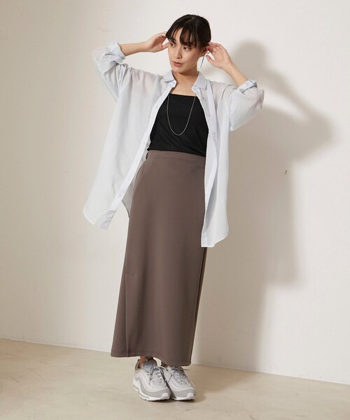 NERGY（ナージー）の「【skin wear】UV＆接触冷感＆保湿加工 Airy jerseyイージーラップスカート（スカート・レディース・イエロー/ブラウン・F）」の17枚目の写真