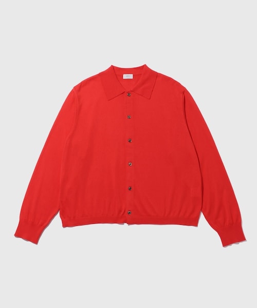 ADAM ET ROPE'(アダムエロペ)の「【URU/ウル】KNIT CARDIGAN(カーディガン/ボレロ・メンズ・チャコール/レッド・1/2)」の5枚目の写真