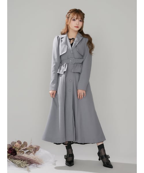 EATME（イートミー）の「ペプラムベルトコート（トレンチコート・レディース・ブラック/ブルー/ベージュ・S/M）」の13枚目の写真