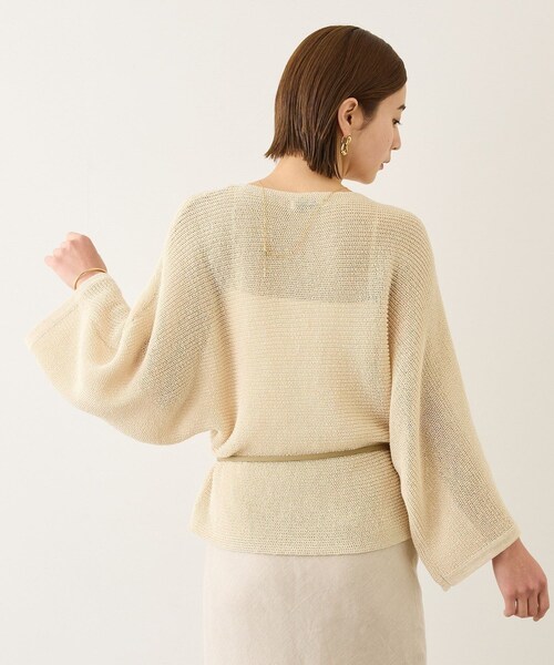ROPE'（ロペ）の「リネン混 透かし編みドルマンプルオーバー（ニット/セーター・レディース・ブラック/キャメル/ベージュ系・F）」の13枚目の写真