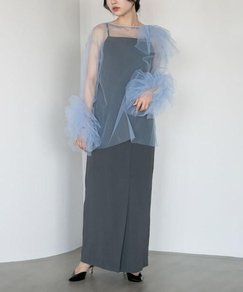 URBAN RESEARCH ROSSO（アーバンリサーチロッソ）の「ANDRESD　blooming tulle dress（ワンピース・レディース・L/BLUE/BLACK・36/38）」の3枚目の写真