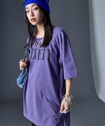 GEVS. | 綿100％ピグメント染ロゴプリントチュニックTシャツ＜大きいサイズ有＞GEVS.(その他トップス)