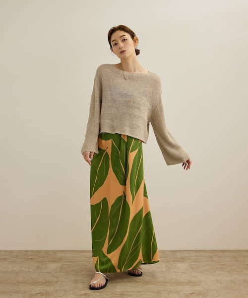 ROPE'（ロペ）の「【洗える】スラブリネン ボートネックプルオーバー（ニット/セーター・レディース・ホワイト/ベージュ/ターコイズ・F）」の7枚目の写真