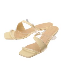 MERCURYDUO | クリアローヒールミュールサンダル(サンダル)