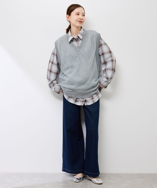 ROPE' PICNIC(ロペピクニック)の「チュールドッキングベスト(ベスト・レディース・ブラック/グレー/ブラウン・F)」の11枚目の写真