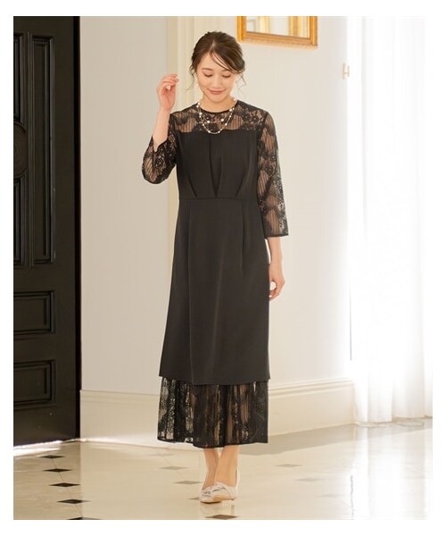 nissen（ニッセン）の「【結婚式・パーティードレス】レース切り替え